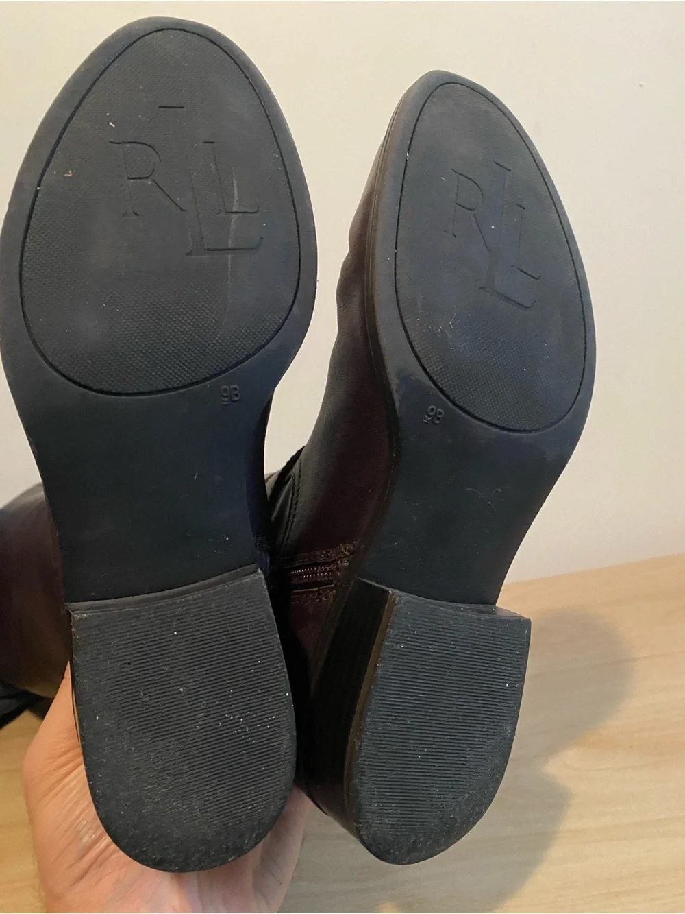 Ralph Lauren Brown Leather Tall Riding Boots Women’s Size 9B